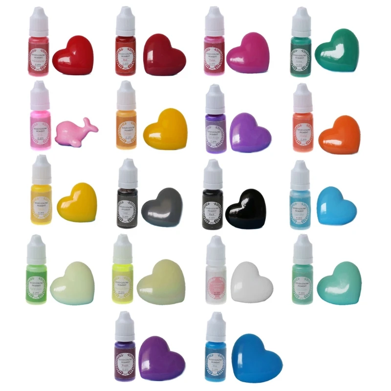 18 Colors Epoxy Pigment Opaque Liquid Resin Colorant Each 0.35oz Non-Toxic Epoxy Resin Dye Solid Color Liquid Dye dropship Epoxy Resin Pigment