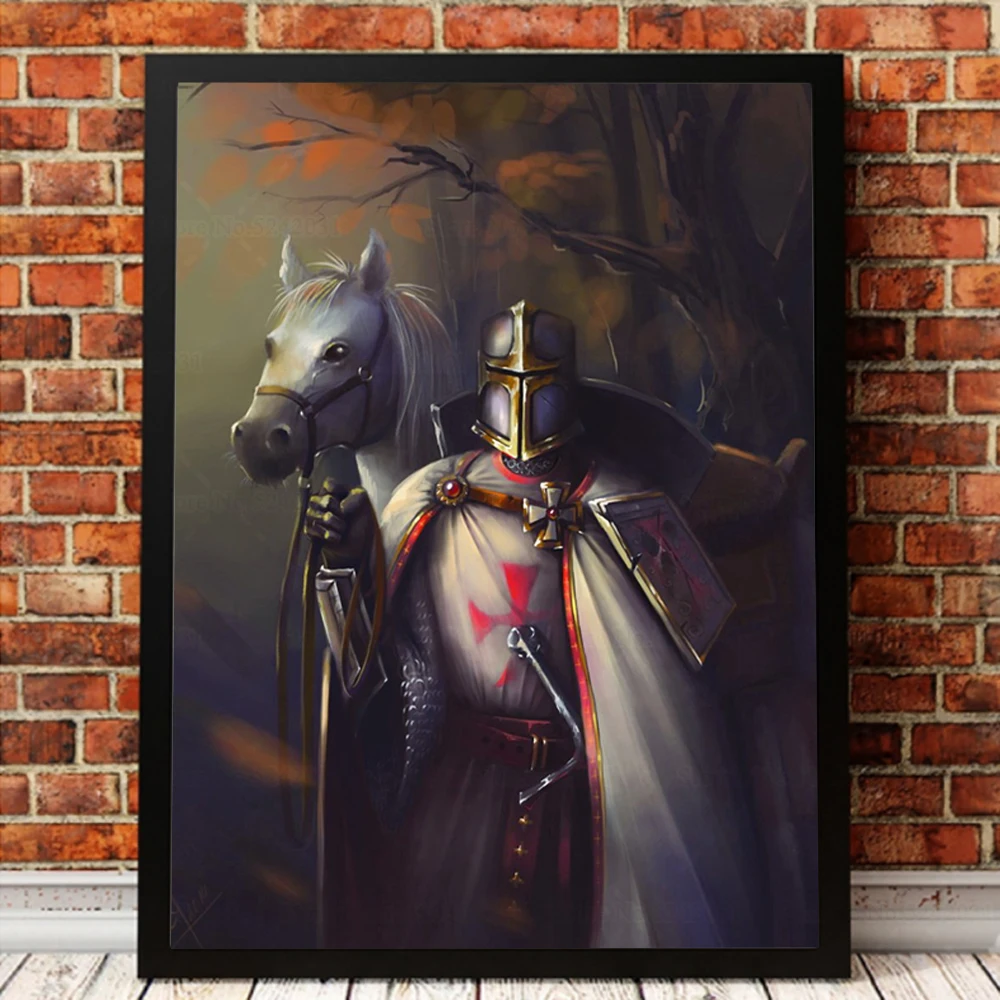 Tempeliers Knights Templar Diamond Painting Chevaliers Templiers Full Drill Embroidery Cross Stitch Home Decoration