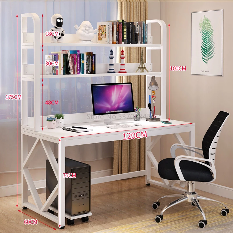 Парта Книжный Шкаф комбинированный книжный шкаф интегрированный компьютерный стол простой стол домашний офис кабинет стол спальня - Цвет: Белый