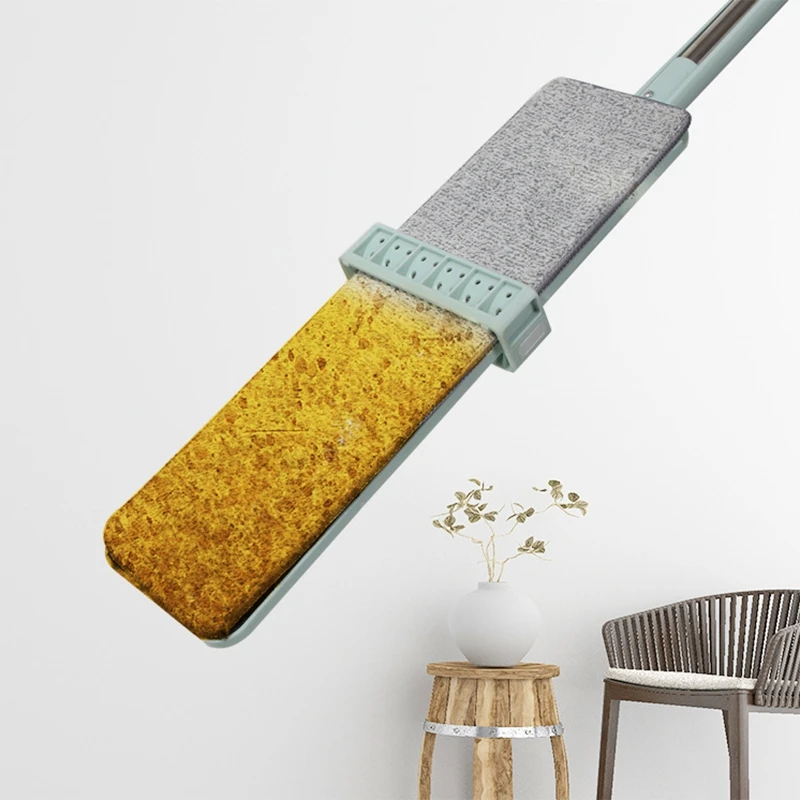 Spin Flat Mop Free Hand Washing Stainless Steel Handle Spin Mop Home House Office Cleaning Tool Pad Kitchen Floor Clean