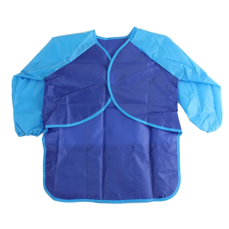 Children Kids Craft Apron For Painting Waterproof Smock Sleeve 17.3"x21.65" WxH, Blue
