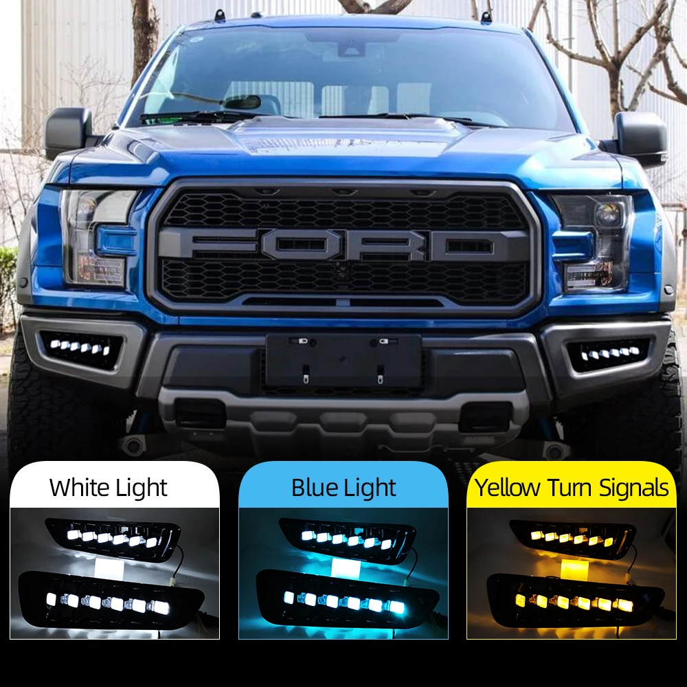 Car Flashing 2Pcs For Ford Raptor SVT F150 2016 2017 2018 2019 DRL LED