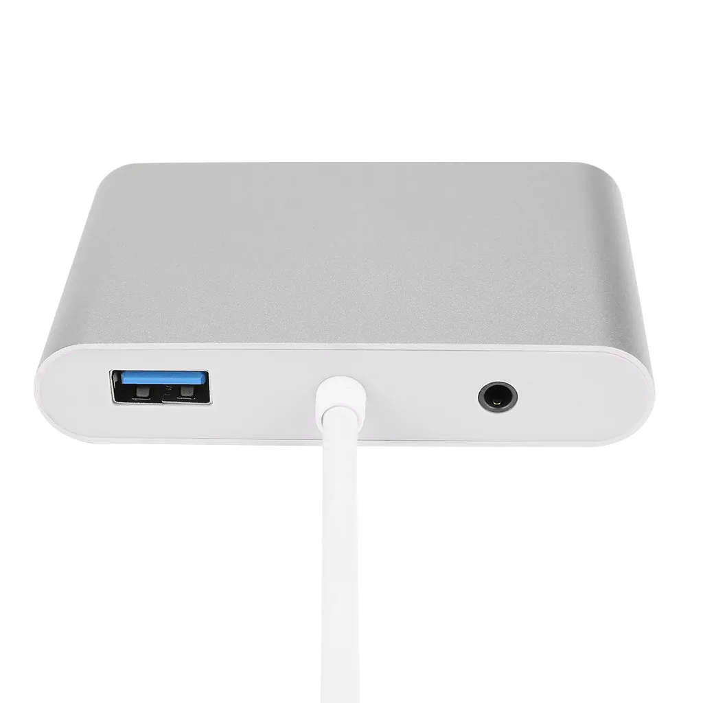 USB C к HDMI VGA USB 3,0 type C аудиоконцентратор адаптер 5 в 1 мульти порт конвертер для Macbook Pro концентратор адаптер с адаптером питания