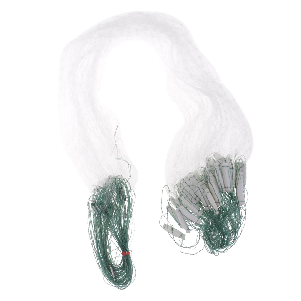 2pcs Durable Nylon Sinking Fishing Gill Nets Fish Baits Mesh Trap Casting Net with Lead Sinker for Fishermen 8m 20m