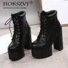 HOKSVZY – bottes de chevalier à talon épais de 14 Cm pour boîte de nuit, chaussures à plateforme, 2022 ► Photo 2/6