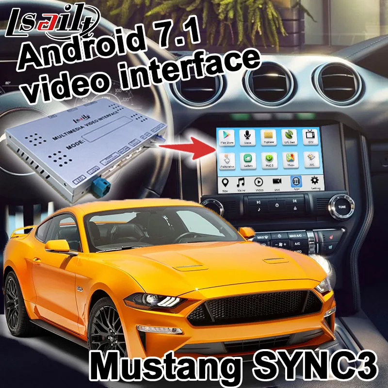 Android/carplay интерфейс коробка для Ford Mustang gps навигация видео интерфейс коробка синхронизация 3 Зеркало Ссылка youtube по Lsailt