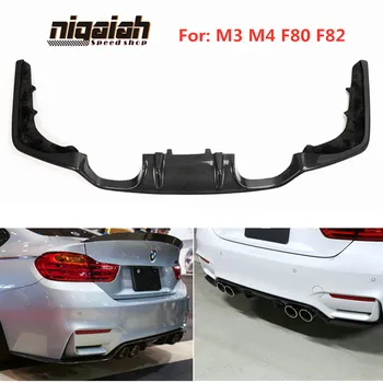 

Carbon Fiber Rear Diffuser Car Bumper Lip Spoiler Trunk Protector Guard for BMW M3 M4 F80 F82 2014-2018 Glossy Black