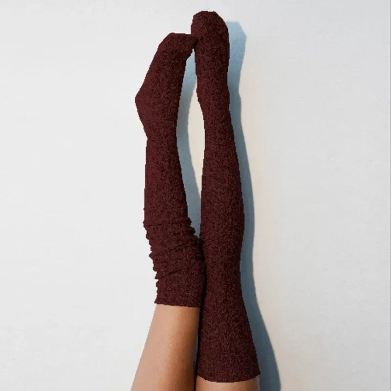 Mooirue женские осенние длинные Kintting носки базовые Kwakii уличная Корейская Стильная однотонная верхняя одежда 5 цветов винтажные Kintted женские носки