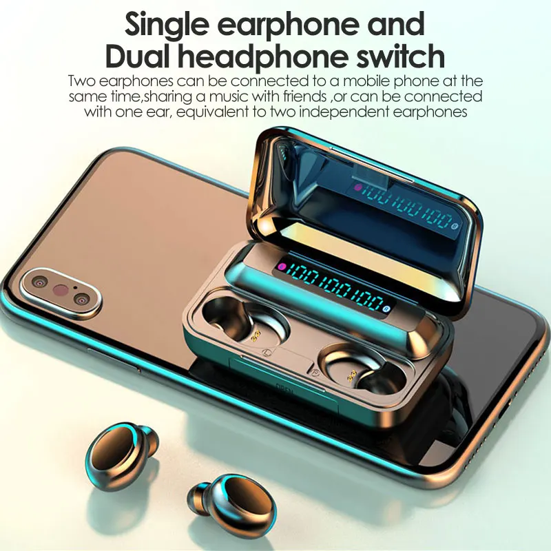 TWS Bluetooth 5 0 Eaphones With Charging Case Wireless Earphone IPX7 Waterproof Earbuds Sport 9D Stereo Touch Control