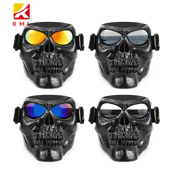 

Tactical Devil Protective Safety Glasses Mask Outdoor Sports Riding Motorcycle Off-road Windproof Goggles Face Shield Mouth Mask