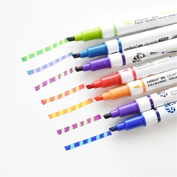 

7pcs/box Can Change Color Highlighter Water Color Marker Pen Children Kids Students Drawing Discolor Pen School Stationery Gifts