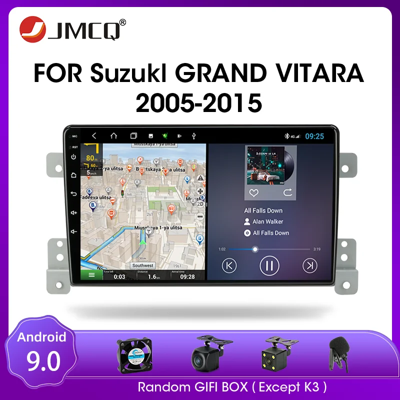 JMCQ Android 9.0 Car Radio For Suzuki Grand Vitara 3 2005 2012 2013 2014 2015 Multimidia Video 2 din RDS DSP 4+64G GPS Navigaion