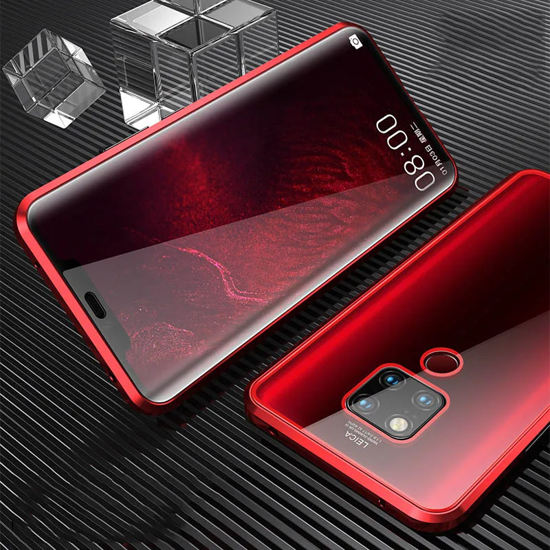 Магнитный двухсторонний стеклянный чехол для телефона huawei mate 20 P20 Pro P30 Lite для Honor 8X 9X V20 Nova 5 5i Pro металлический чехол s