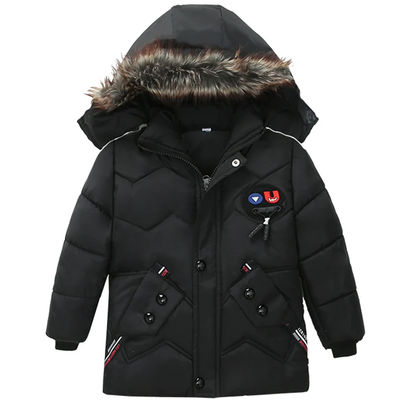 Г. Детское пальто, куртка зимняя теплая шелковая хлопковая куртка с капюшоном и милыми ушками для мальчиков и девочек - Цвет: black