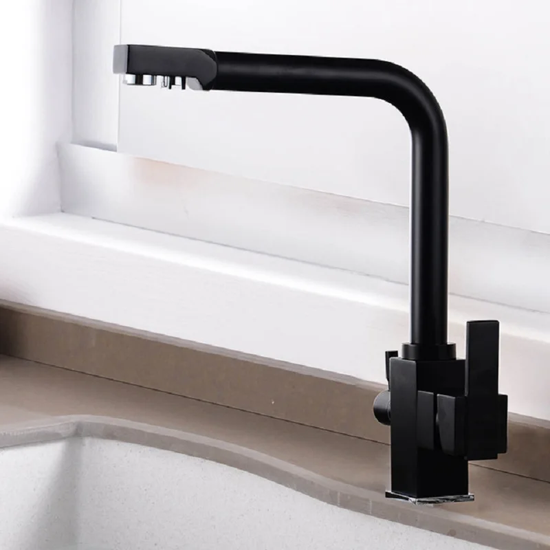 Filter Kitchen Faucet Drinking Water Single Hole 360 Rotation Pure Water Filter Kitchen Sinks Deck Mounted Mixer Tap