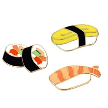 Japanese Korean Popular Personalized& Creative Cartoon Sushi Brooch Alloy Electroplated Accessories Brooch Manufacturers Wholes