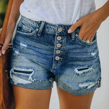 

Sexy Ripped Hole Denim Shorts High Waist Jeans Women Fashion Summer Femme Push Up Skinny Slim Fashion Casual Vintage Feminino
