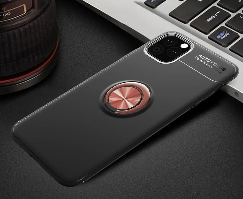 Для iPhone 11 Pro MAX для iPhone X XR XS MAX стенд с металлическим кольцом чехол для телефона Apple 6,5 скраб ТПУ чехол