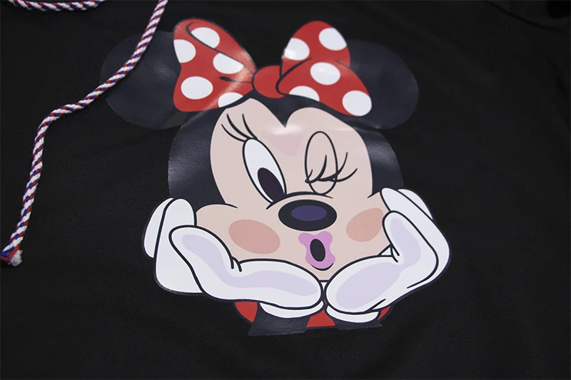 Autumn Thin Dress Women Cartoon Plus Size Minnie Cartoon Dresses Vintage Clothes Party Casual Women Black Dress