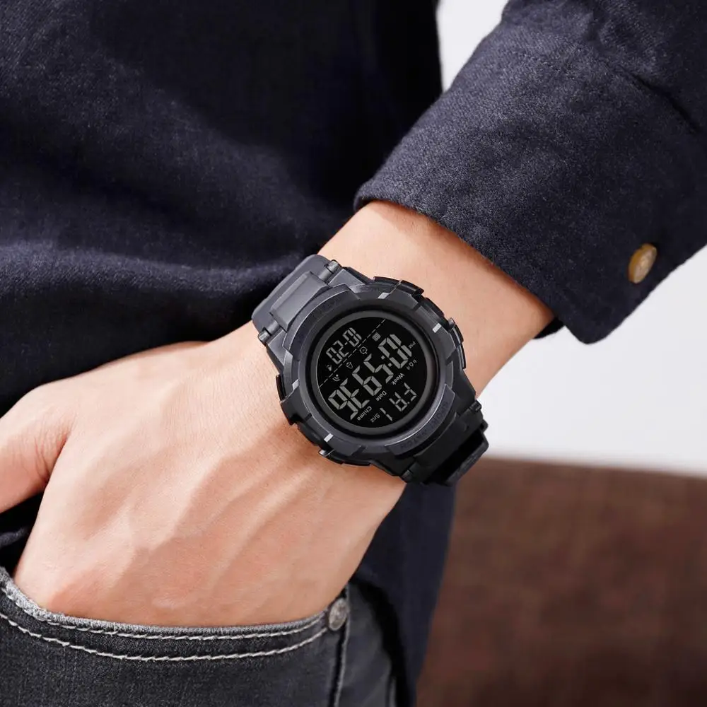 SKMEI Sport Men's Watches 2 Time Waterproof Digital Men Wristwatch Luminous  Chrono Count Down Alarm Hour Clock montre homme 1568|Digital Watches| -  AliExpress