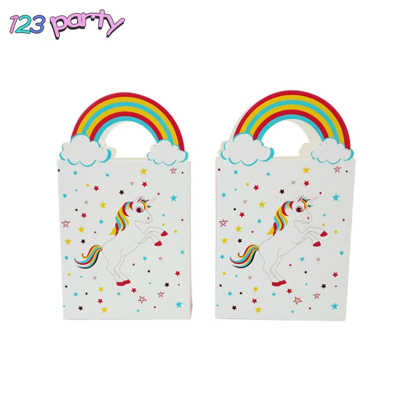 

10pcs Unicorn candy packaging children birthday party gift box wedding decoration baby shower supplies paper bags for gifts