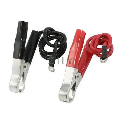 

300-600W Power Ring Terminals Plastic Coated Alligator Clip 2 Pcs