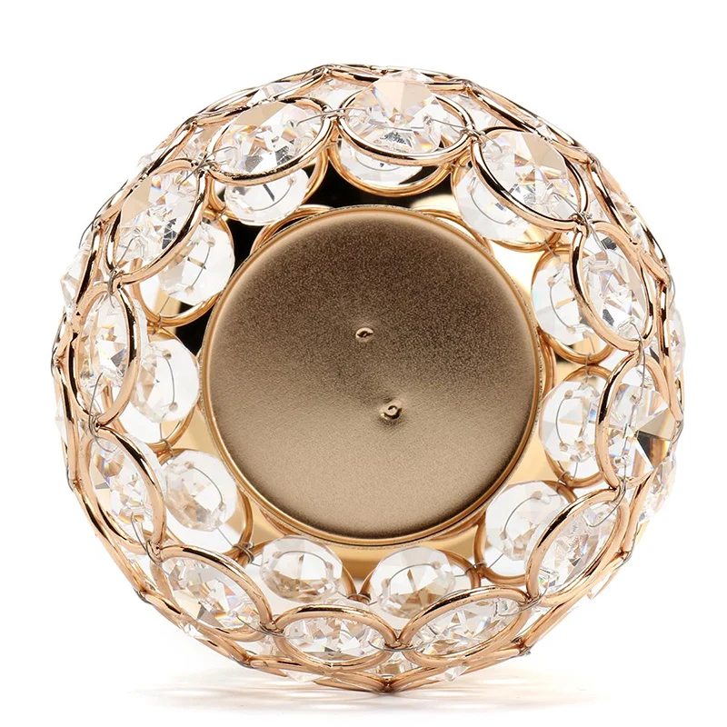 1pcs Gold 12cm Золотые серебряные хрустальные подсвечники для свадебного стола центральные декоративные подсвечники Прямая поставка - Цвет: 1pcs Gold 12cm