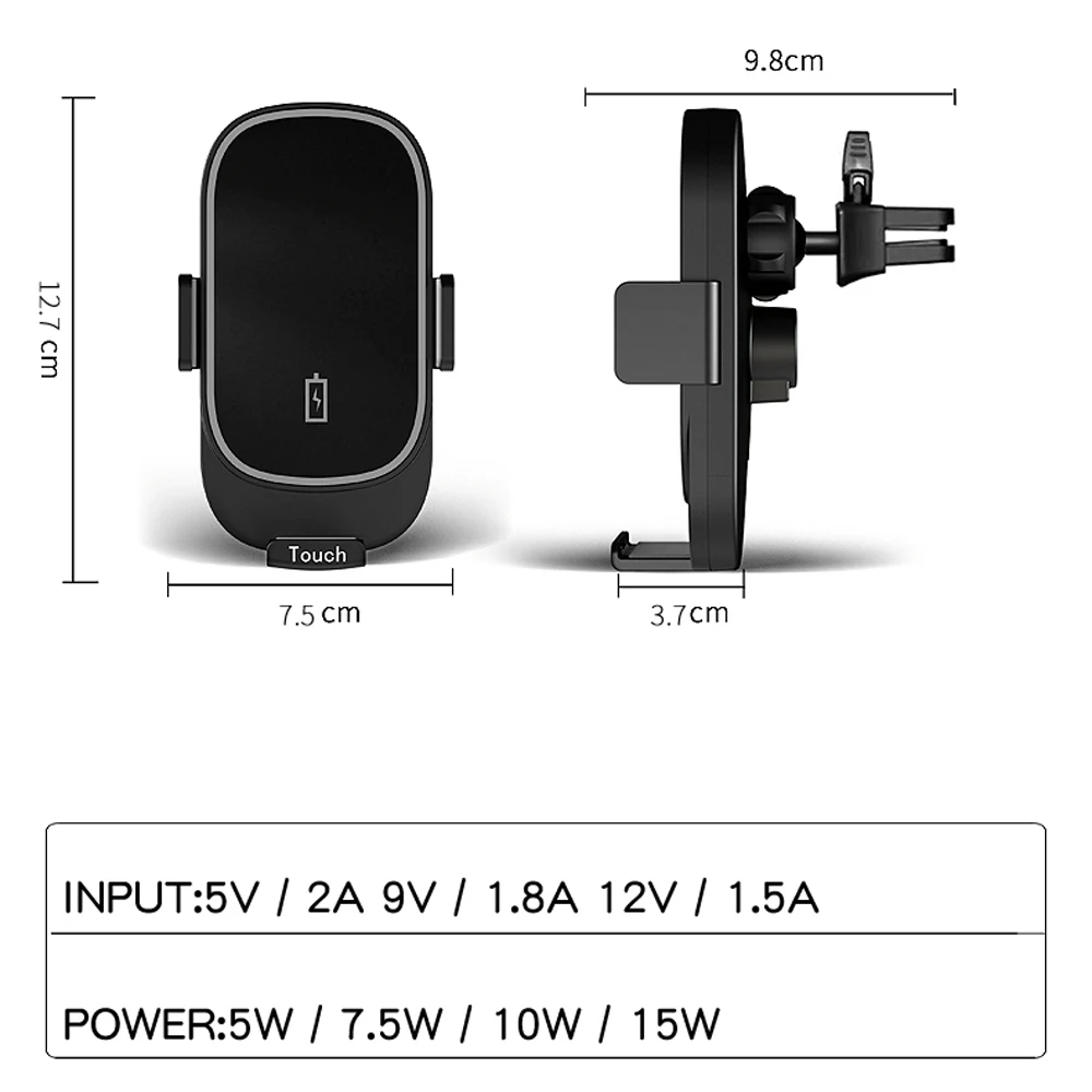 15 Вт Быстрое беспроводное автомобильное зарядное устройство автоматический зажим держатель телефона Беспроводное зарядное крепление вентиляционное отверстие для HUAWEI iPhone samsung xiaomi