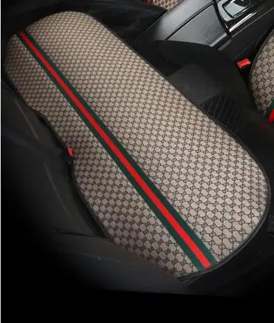 back seat coffee 1pc Новые подушки для автомобильных сидений, чехлы для сидений, летние поставки, льняные, четыре сезона, универсальная сетка для сиденья, красная Подушка - Название цвета: back seat coffee 1pc