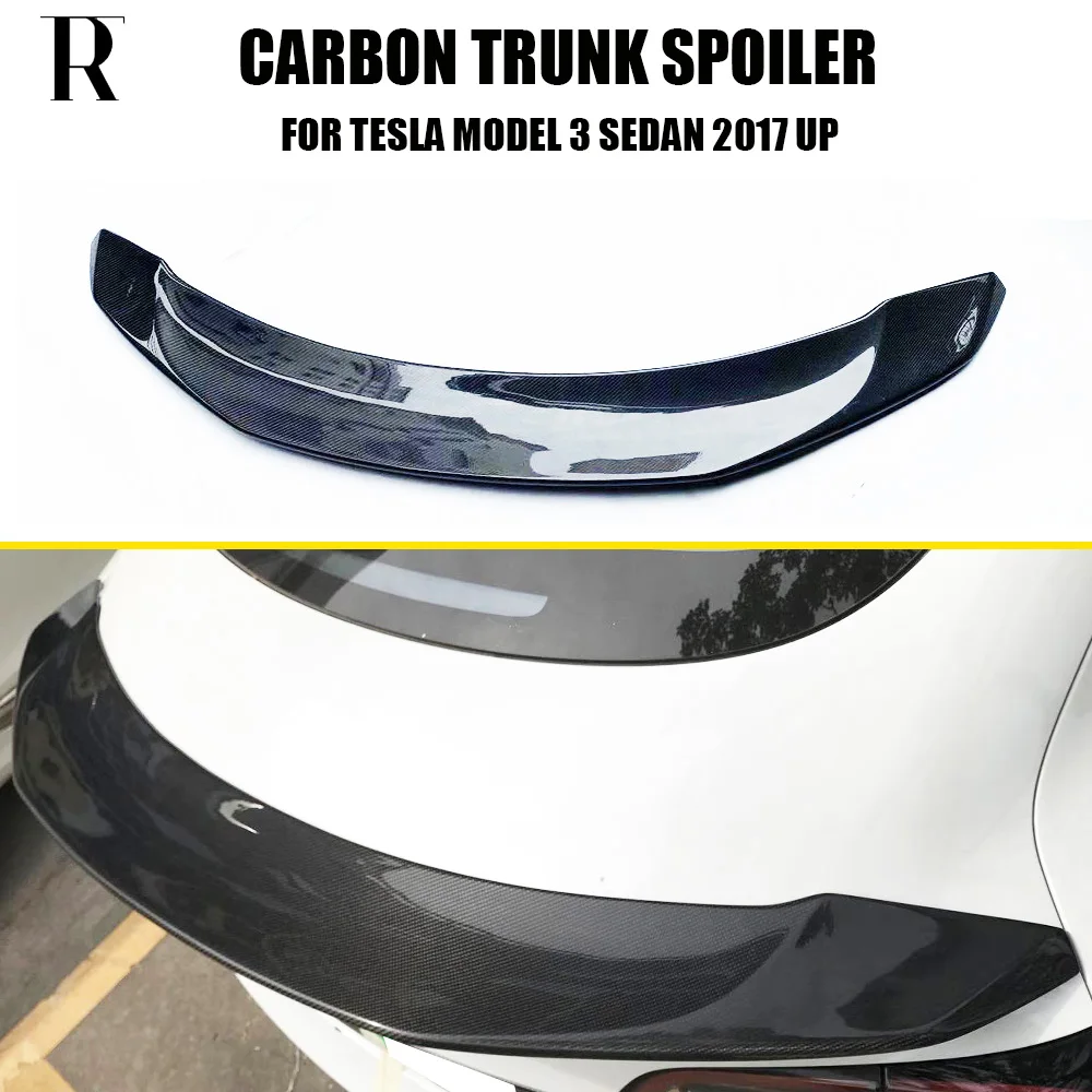 Модель 3 задний спойлер для багажника из натурального углеродного волокна Tesla Model