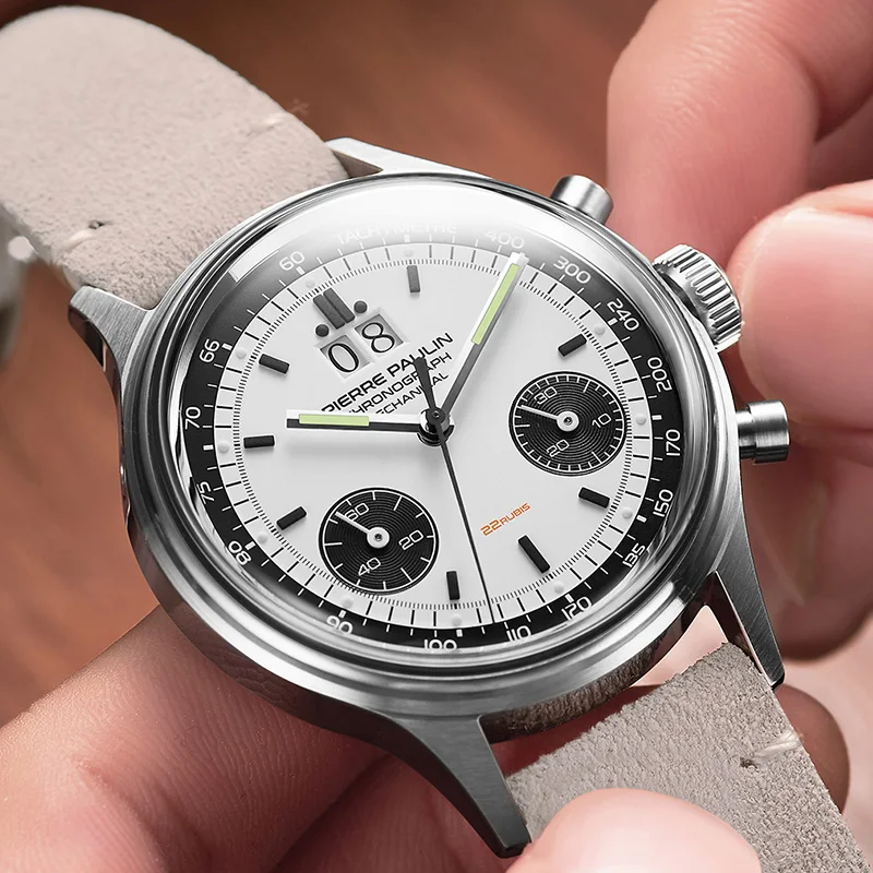 Merkur Pierre Paulin Seagull 1963 Chronograph Mechanical Mens Pilot Watch  Big Date - Mechanical Wristwatches - AliExpress
