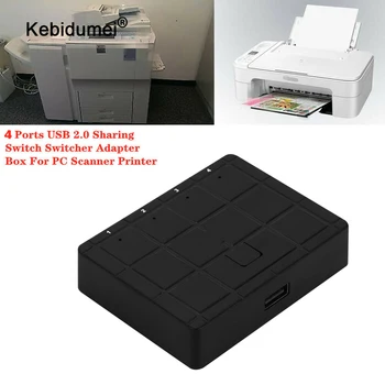 

kebidumei USB KVM Switch Box USB 2.0 Switcher 2/4 Port PCs Sharing 4 Devices for Keyboard Mouse Printer Monitor Switch Selector