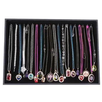 

Jewelry Tray Necklace Storage Box Ring Stud Earring Organizer Display Showcase