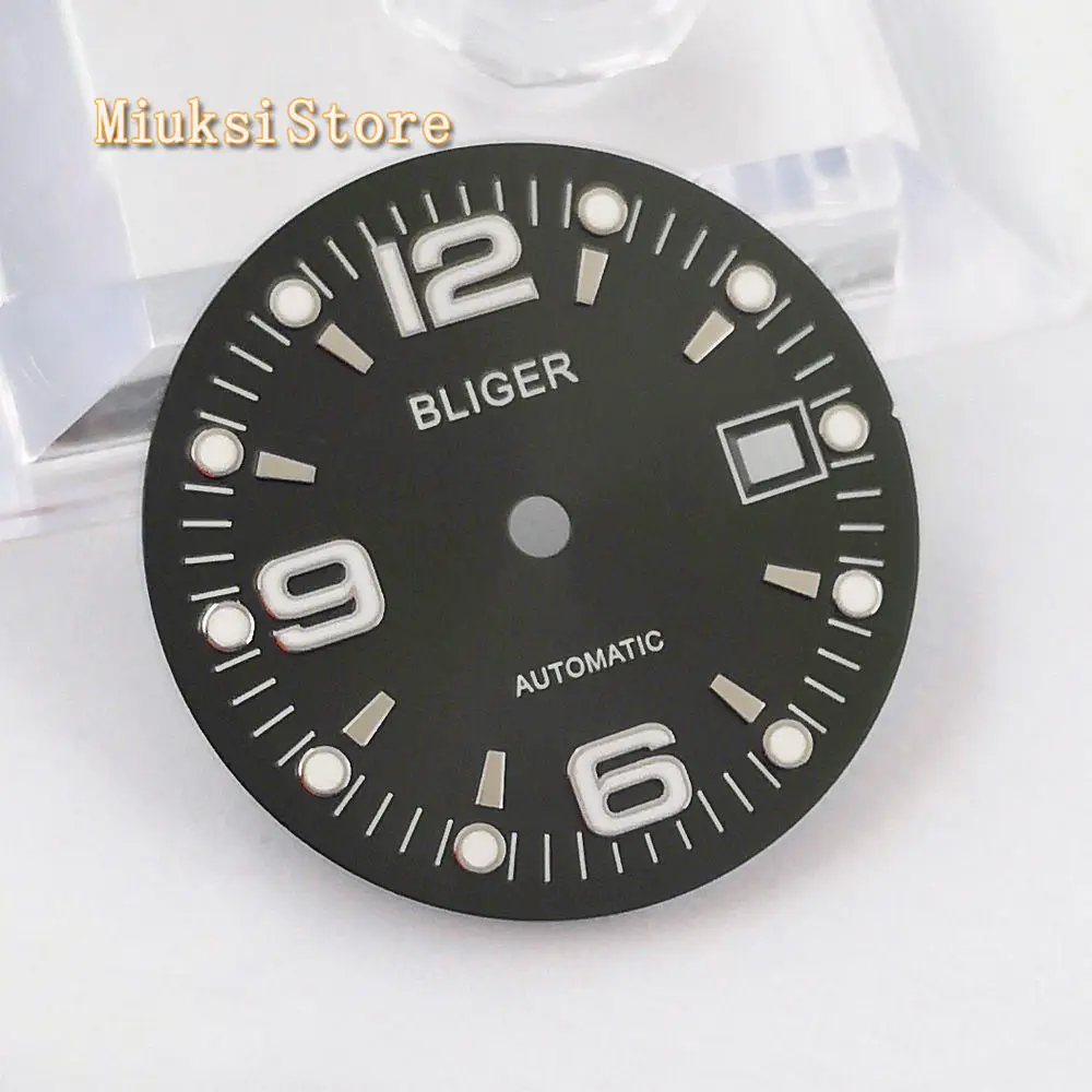 black with logo 1 шт. 31,5 мм стерильный синий черный серебристый циферблат подходит ETA 2836/2824 DG2813/3804 Miyota 8215 821A 8205 автоматический механизм P934-N - Color: black with logo