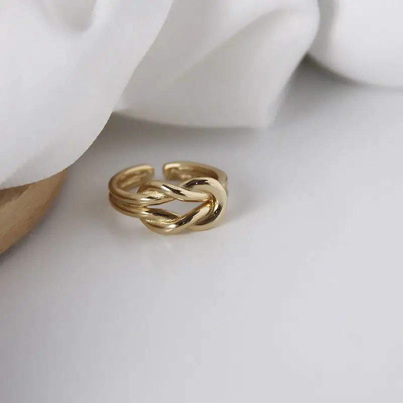 

Silvology 925 Sterling Silver Criss Cross Rings Original Gold Color Weave High Quality Rings for Women 925 Simple Jewelry Gift