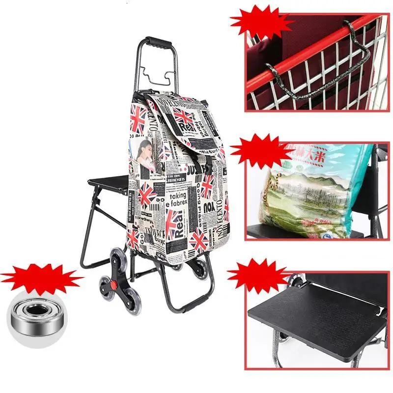 Carro La Compra Rolling Verdulero Mesa Cocina De Courses Avec roulets Carrello Cucina Тележка для покупок - Цвет: Version T