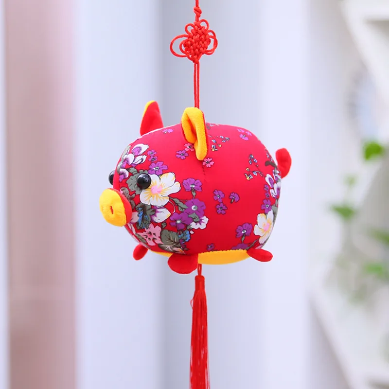 Mascot chinese knot flower pig plush pendant jubilation for kids plush-toy doDS 