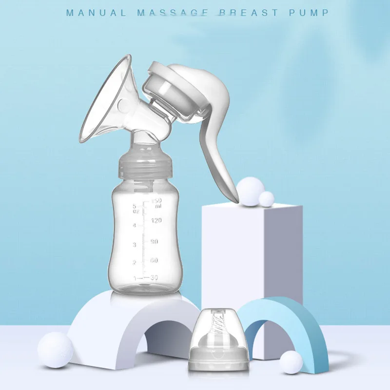 Breast Pump Powerful Baby Nipple Suction 150ml Feeding Milk Bottles Manual Breasts Pumps Bottle Sucking