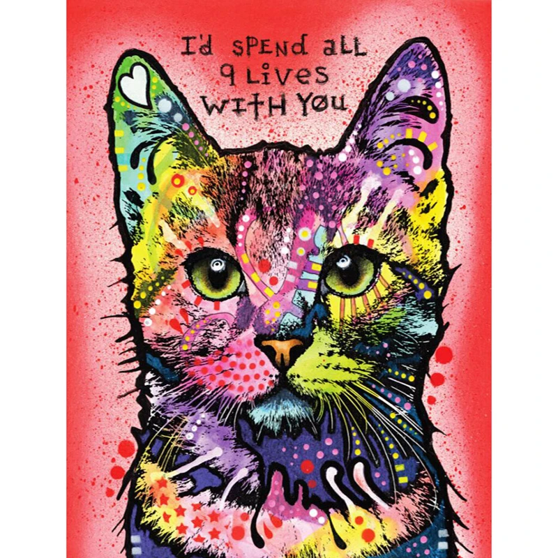 

5D DIY Home Decoration Spray Paint Canvas Diamond Painting Colorful Cat Animal Home Wall Handmade Art Christmas Mosaic Painting