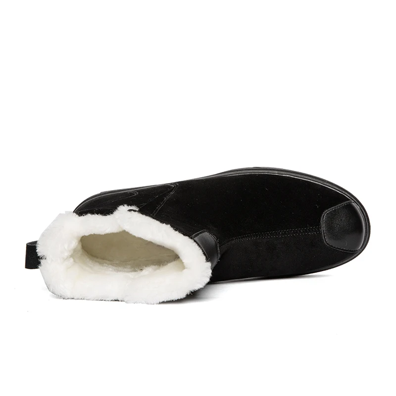 Brand Winter Boots Plush Snow Boots Men Super Warm Outdoor Black Men's Round Toe Slip-On Comfortable Casual Flat Shoes