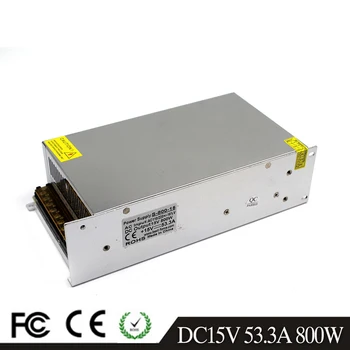 

Single Output 800W 15V 53.3A Adjustable Switching Power Supply 110V 220V Input DC15V Output SMPS for LED Strip Light 3D Printer