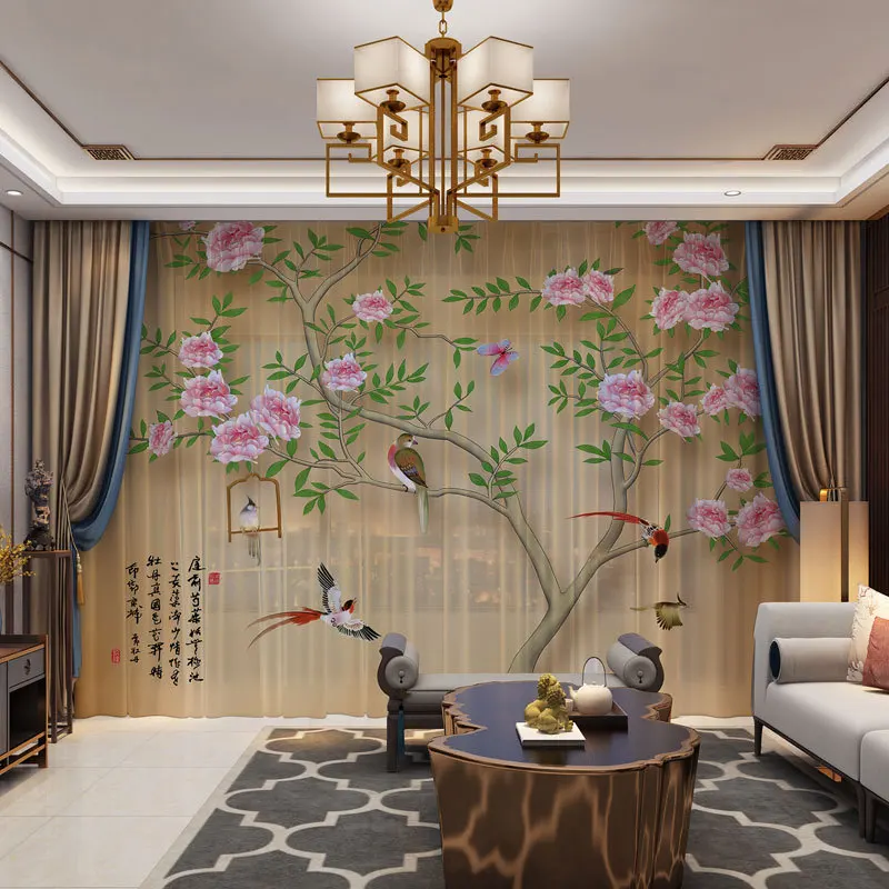 3D Curtain Photo Custom Size Floral Tulle Curtains For Bedroom Living Room Decorative | Дом и сад