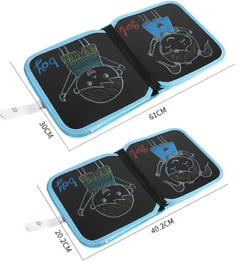 Детский граффити доска для рисования Детские письменная доска Портативный складные двухсторонние доски Scrubbable воды мел живопись