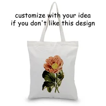 Сумка-тоут с цветочным принтом на заказ с логотипом сумка для покупок повседневное использование канва для DIY эко многоразовая утилизация текста