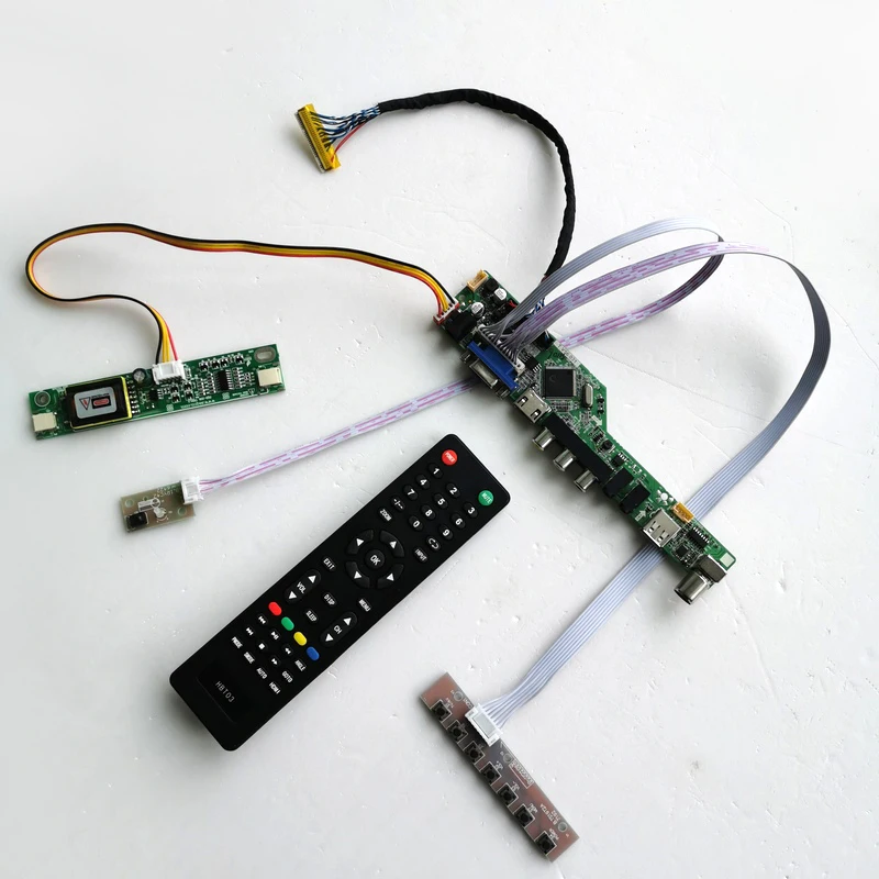 Для M215HW01 V2 V5 ЖК-панель монитор HDMI VGA USB AV RF LVDS 2CCFL 30Pin клавиатура+ пульт+ инвертор T. V56 привод карты DIY kit