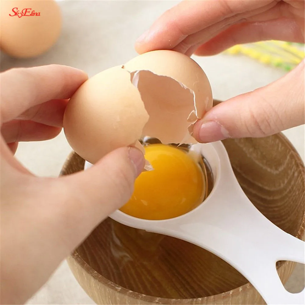 Food Grade Plastic Egg Yolk Separator Divider Novelty Kitchen Gadgets White Utensil Mini Cooking Tools 6zCF072 | Дом и сад