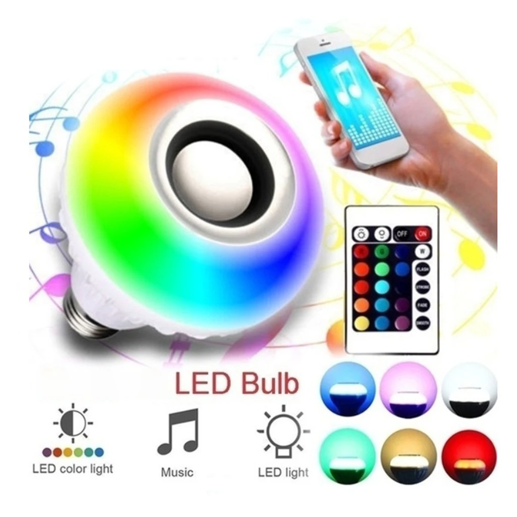 Wireless Bluetooth Speaker Light Bulb B22/E27 LED  Audio Music RGB Lamps