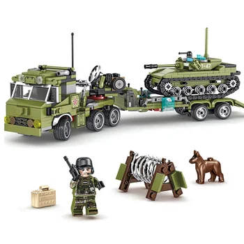 

Sembo WW2 Military Tank Building Blocks Modern Infantry Chariot Tractor Truck Vehicle Army Guns Weapons Soldiers Toys for Boys