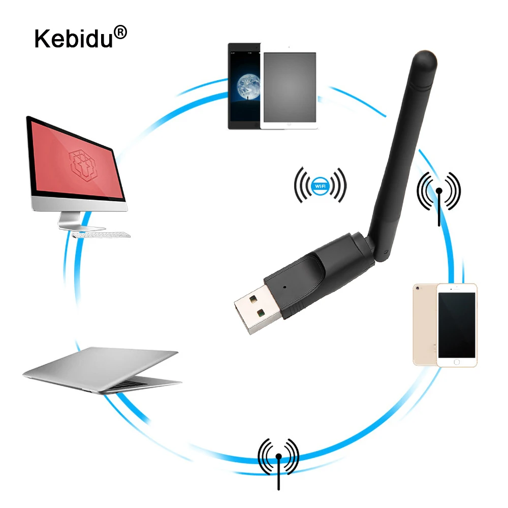 Беспроводной мини USB Wi Fi адаптер kebidu сетевая LAN Карта MT7601 150 Мбит/с 802.11n/g/b ключ для