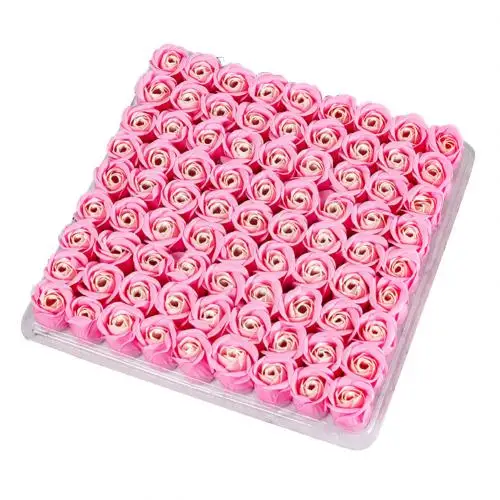 Dark Light Pink 81 шт., искусственное мыло с цветочным рисунком розы, ароматизированное мыло, подарок на свадьбу, День Святого Валентина, вечерние праздничные принадлежности - Цвет: Dark Light Pink